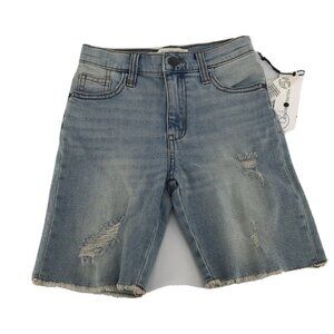 Treasure & Bond Jean Shorts Girls Size 8 Distressed Frayed Raw Hem Bermuda